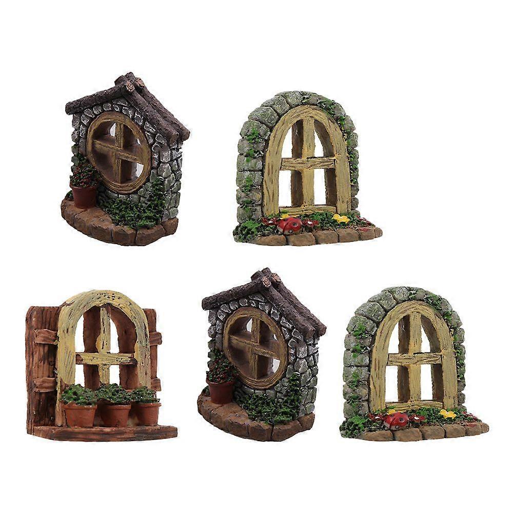 5PCS Aquarium Flower Pot Micro Decoration Durable Micro Decor (Random Pattern)