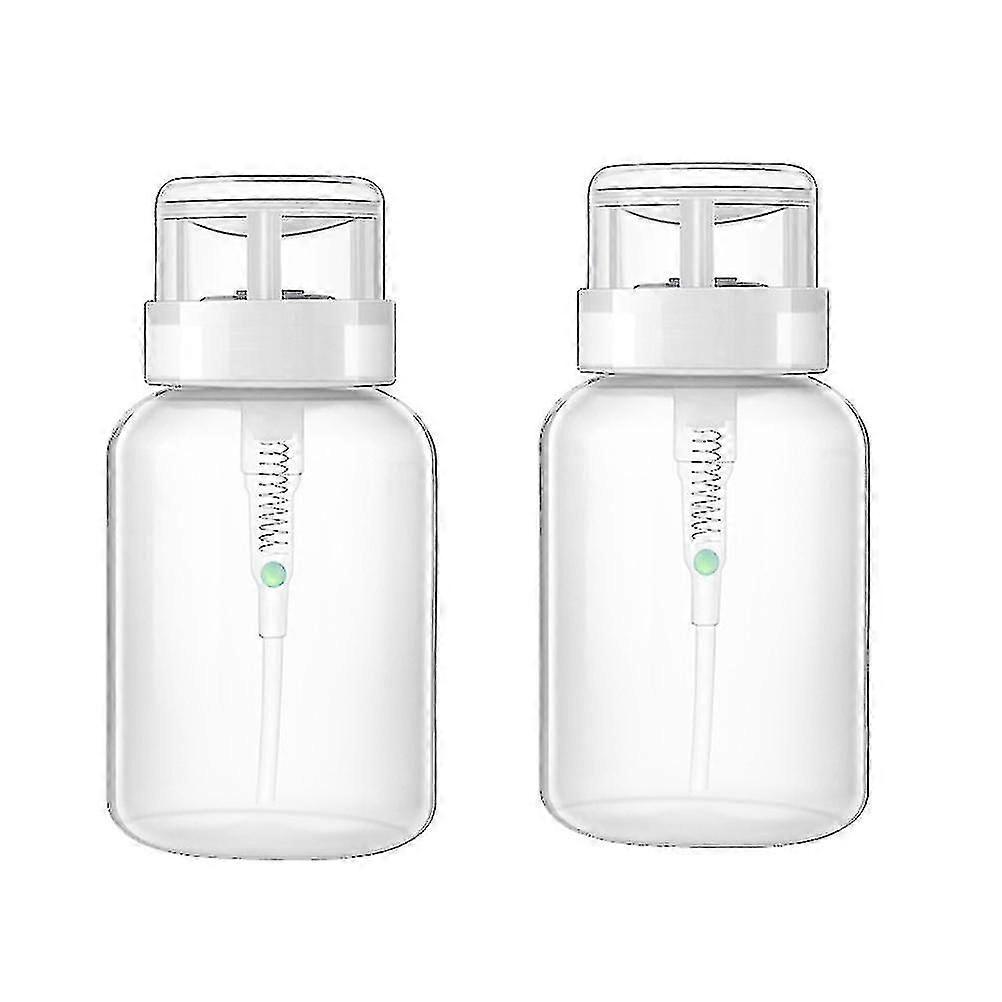 2pcs Pumping Bottle Clear Plastic Empty Bottles Cosmetic Bottles