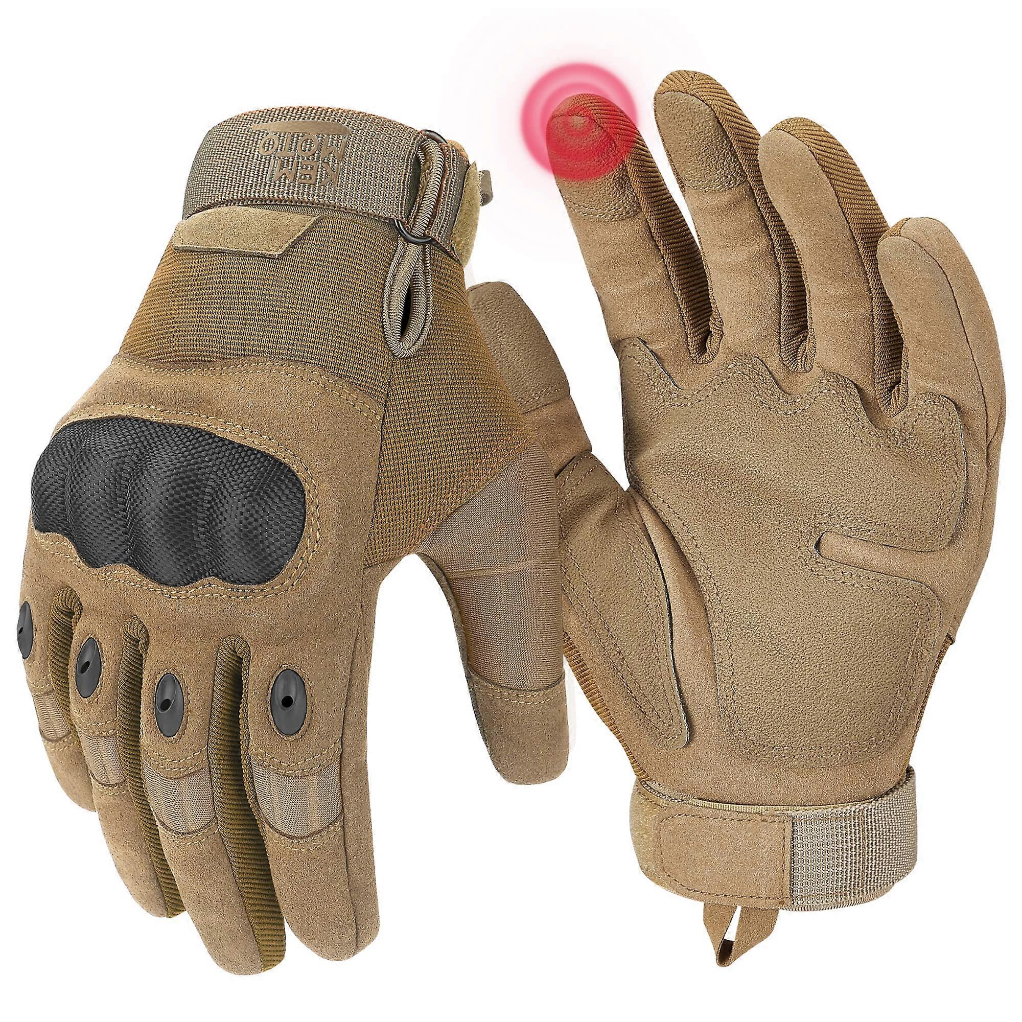 Tactical Gloves for Men - Touchscreen Hard Shell Motorcycle Gloves with Palm Padding for Airsoft, Hunting, Camping, Climbing