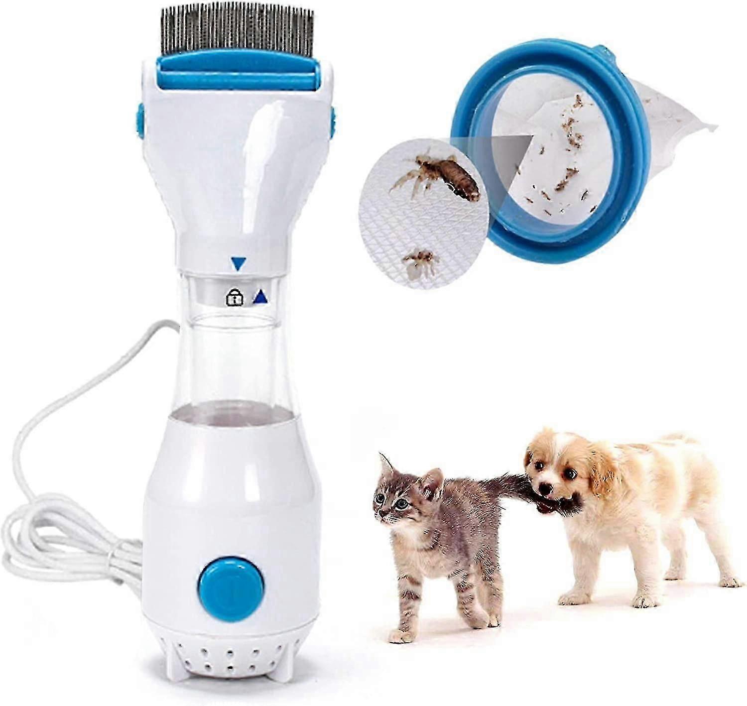 Electric Flea Comb for Pets - Remove Lice and Clean Fleas with Dog Lice Catcher Brush