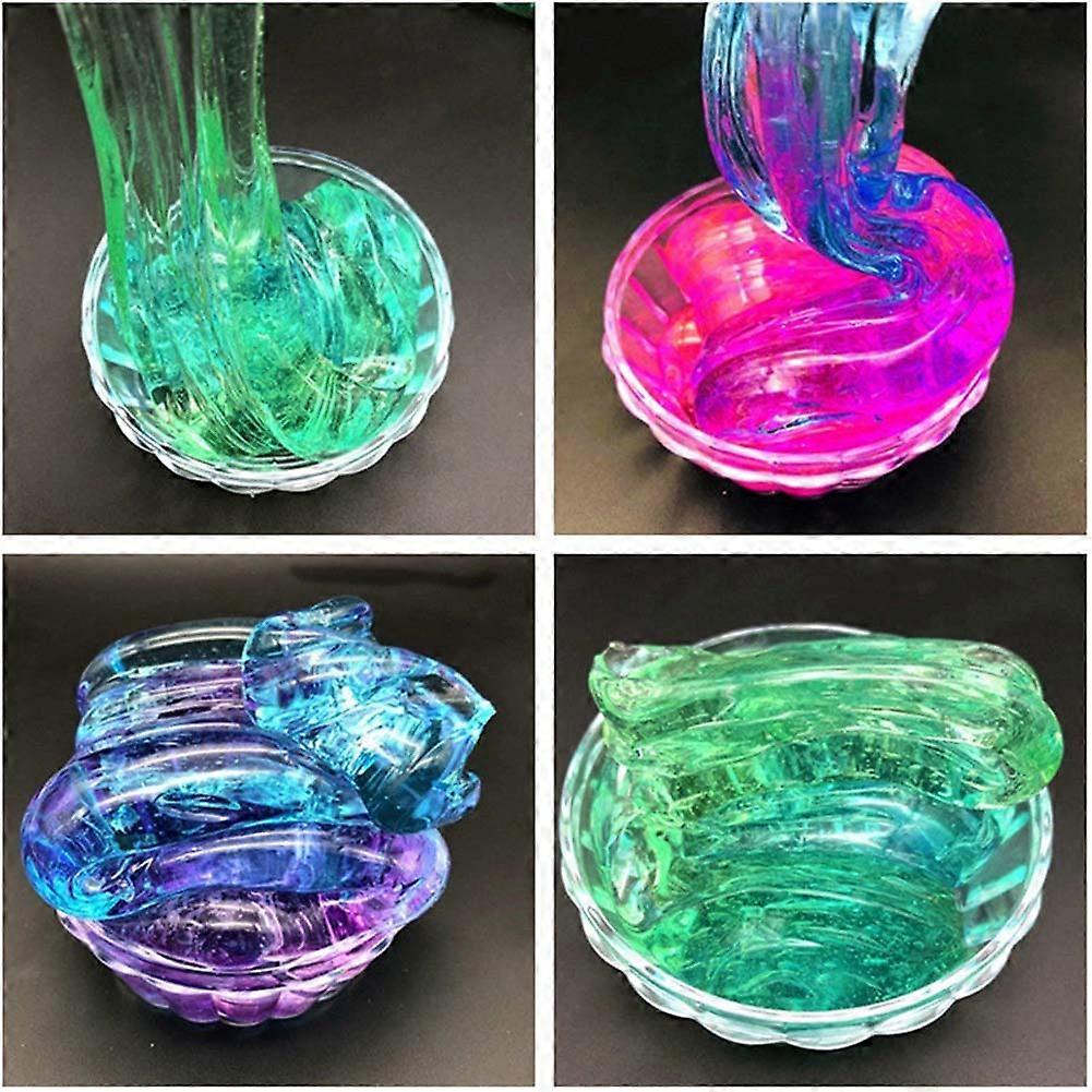 DIY Color Mixing Colorblock Gradient Crystal Mud Toy For Kids Clear Fluffy Clay Anti Stress Toy