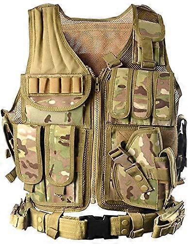 Tactical Vest Outdoor Ultra-Light Breathable Adjustable Airsoft Vest for Adults, Training Style, Multi-Pocket, Black