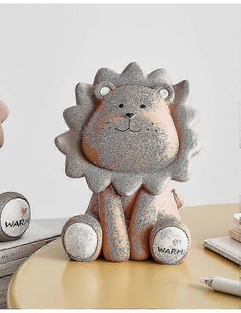 Salvadanaio a forma di leone, salvadanaio a forma di leone dei cartoni animati per bambini, simpatico salvadanaio a forma di orso animato per bambini, salvadanaio per bambine e bambini, salvadanaio giocattolo divertente per bambini, fratello