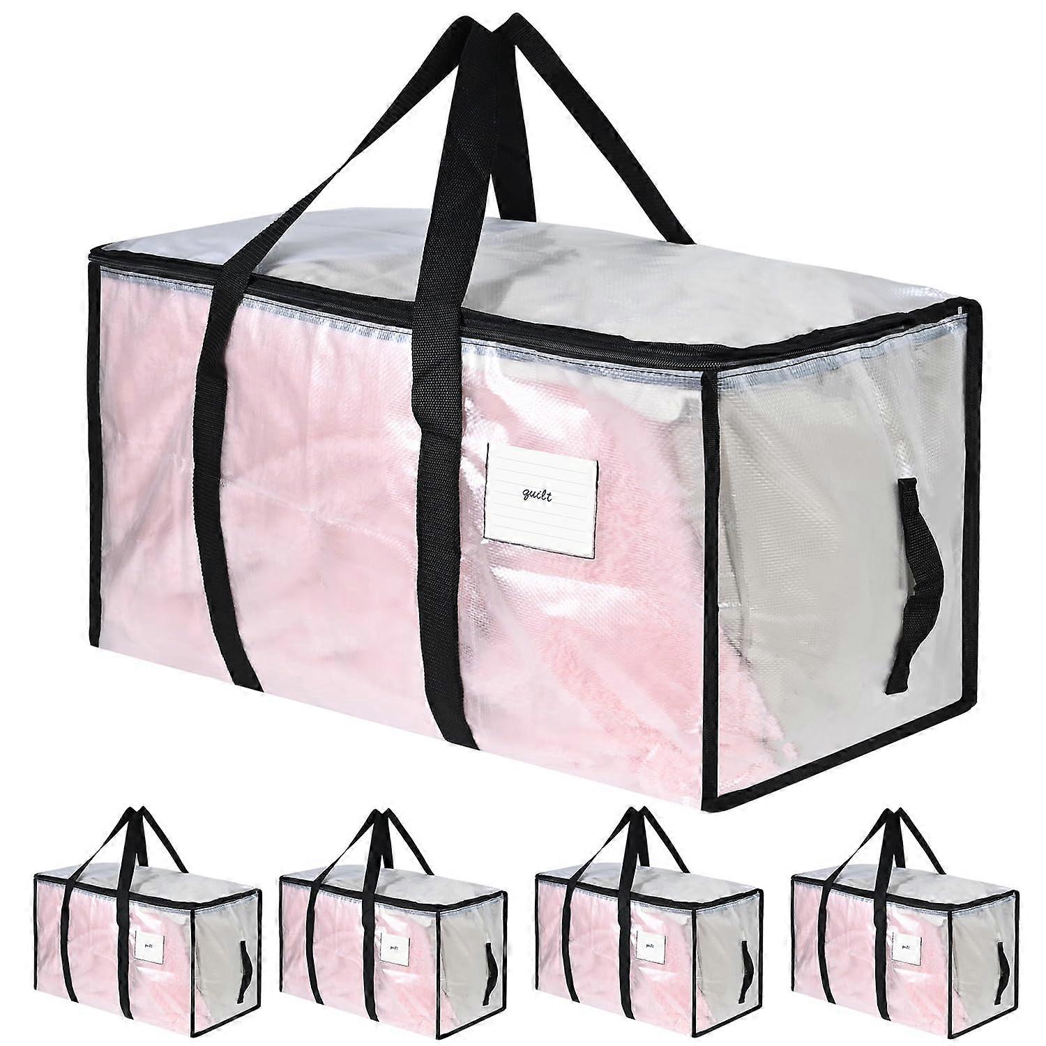 Net Moving Bags 90L – 4 Zippered Large Waterproof Storage Bags in PP Plastic for Organizing and Transporting