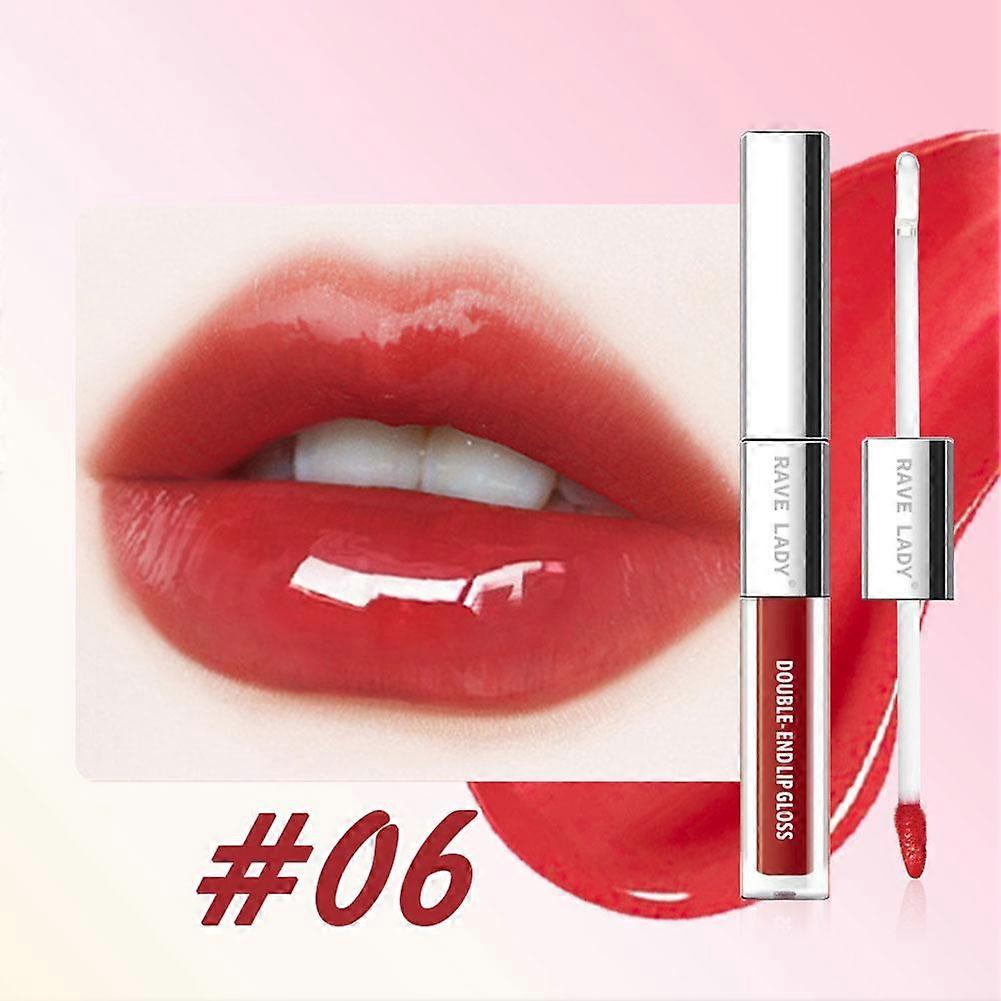 06#(F)$RAVE LADY lip glaze raincoat lipstick double-ended lip mud matte matte surface not easy to stain cup bare face