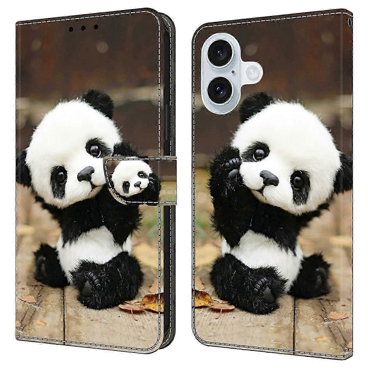 For iPhone 16 Case Pattern Printed Protective Leather Flip Phone Case-