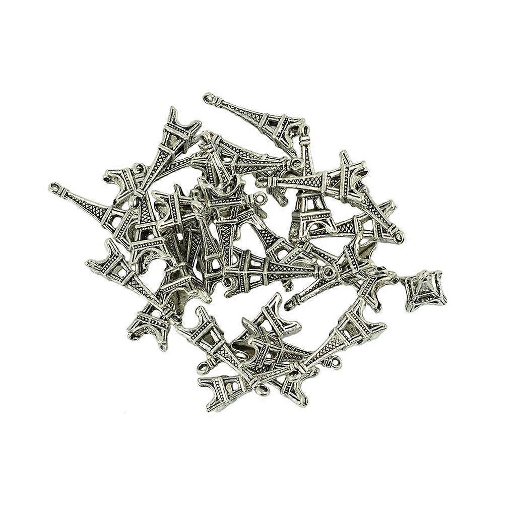 30 Pieces Tibetan Silver 3D Eiffel Tower Dangle Charms Jewelry DIY Makings