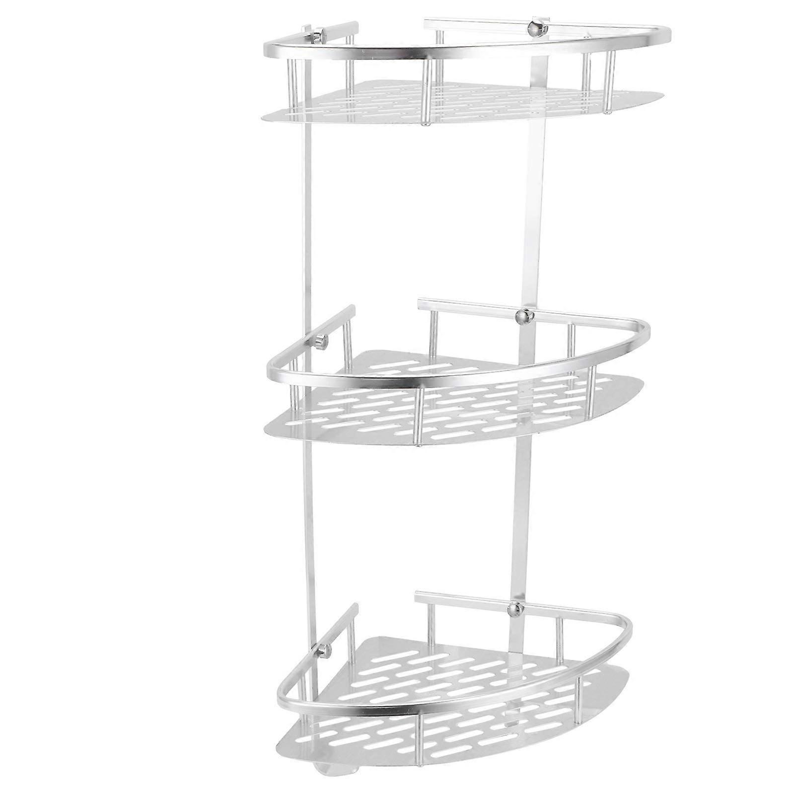 3 Layer Wall Shelf Corner Shower Shelf, Wall Mounted Corner Storage Basket For Bathroom And Kitchen