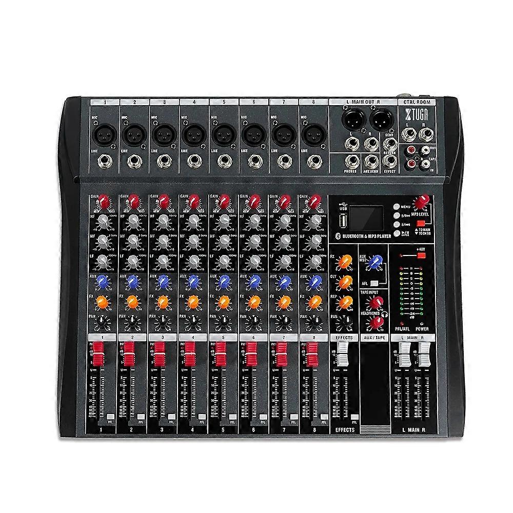 XTUGA CT80X 8-Channels Audio Mixer DJ Mixing Console with 48V Power Supply