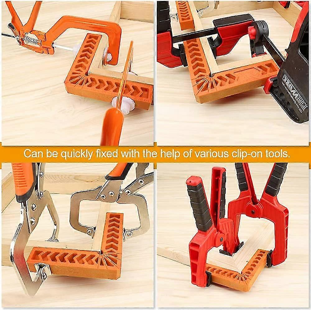 6 PCS ABS Positioning Brackets 100mm Right Angle Clamps 90 Degree Square Portable Durable-Orange