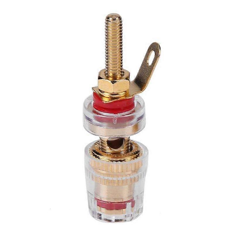 Medium Extended Transparent Terminal Block 4mm Banana Socket Audio Amplifier Junction Post Medium Red