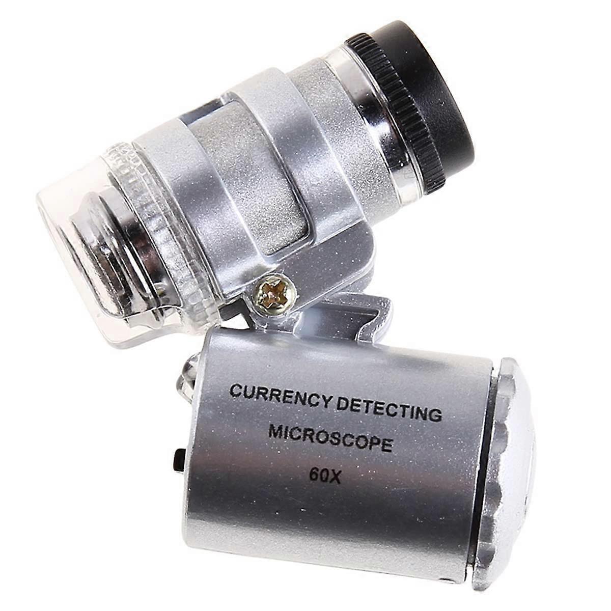 Microscope Accessory Kit 60x Handheld Pocket Microscope Magnifier With LED Light And Slide