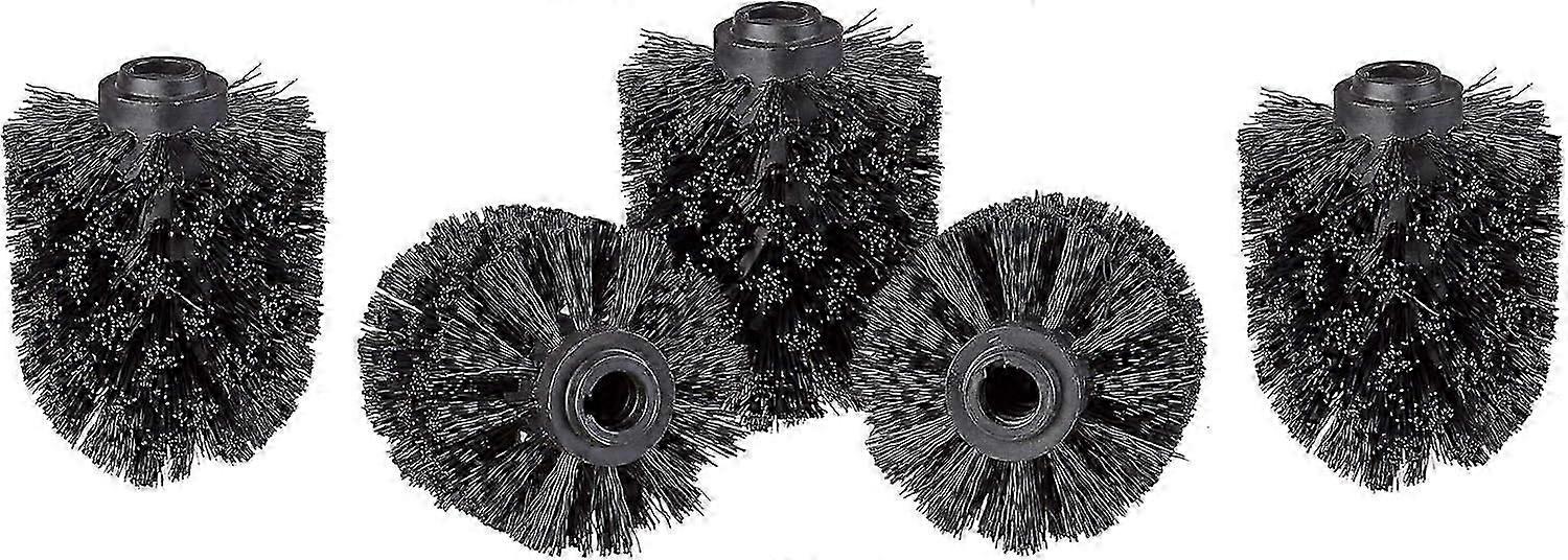 5er Pack WC-Bürstenköpfe, Bulk-WC-Bürsten mit 12mm Gewinde, Ersatz-Bürstenkopf Durchmesser 8cm, schwarz