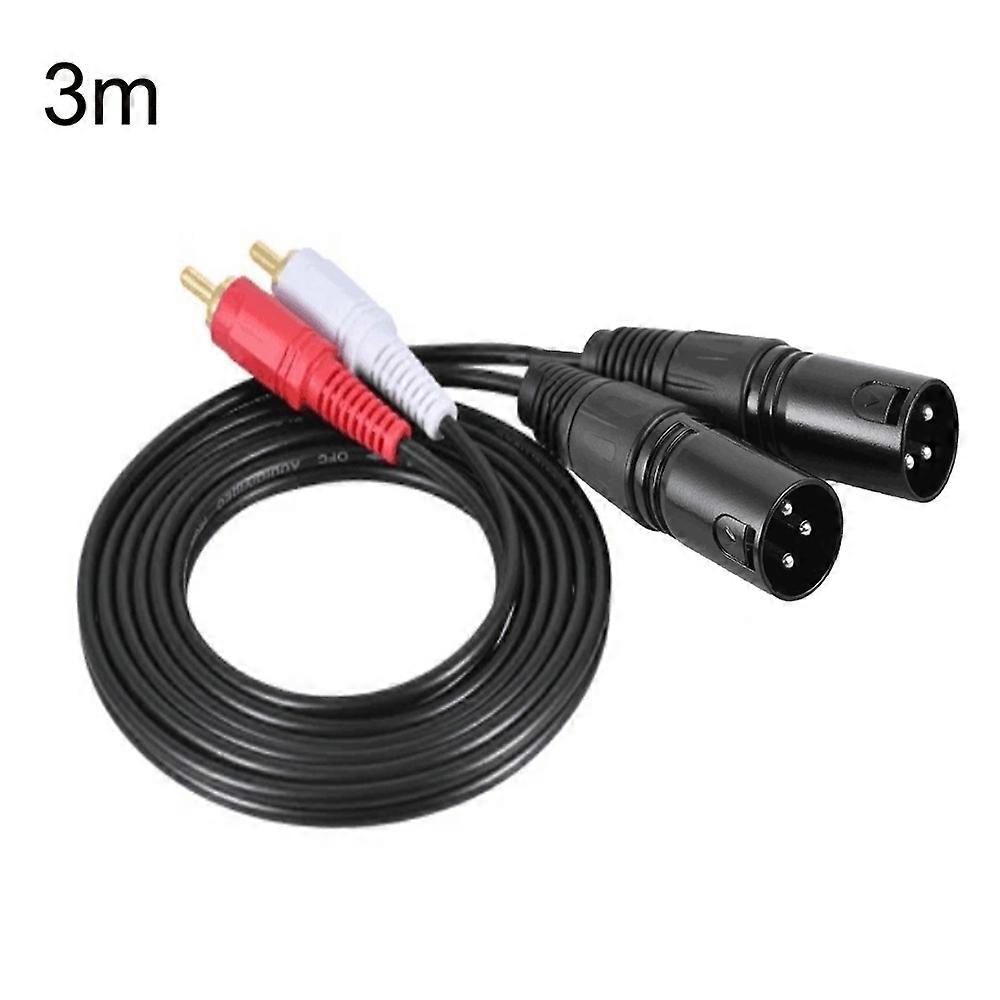 2RCA To 2XLR Speaker Canon Cable Audio Balance Cable, Size: 3m