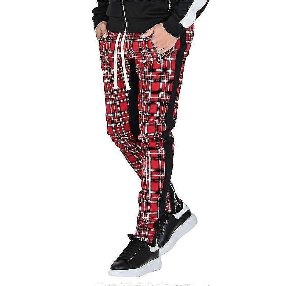 Men's Essential Solid and Plaid Stripes Premium Track Pants (PrettyJ)