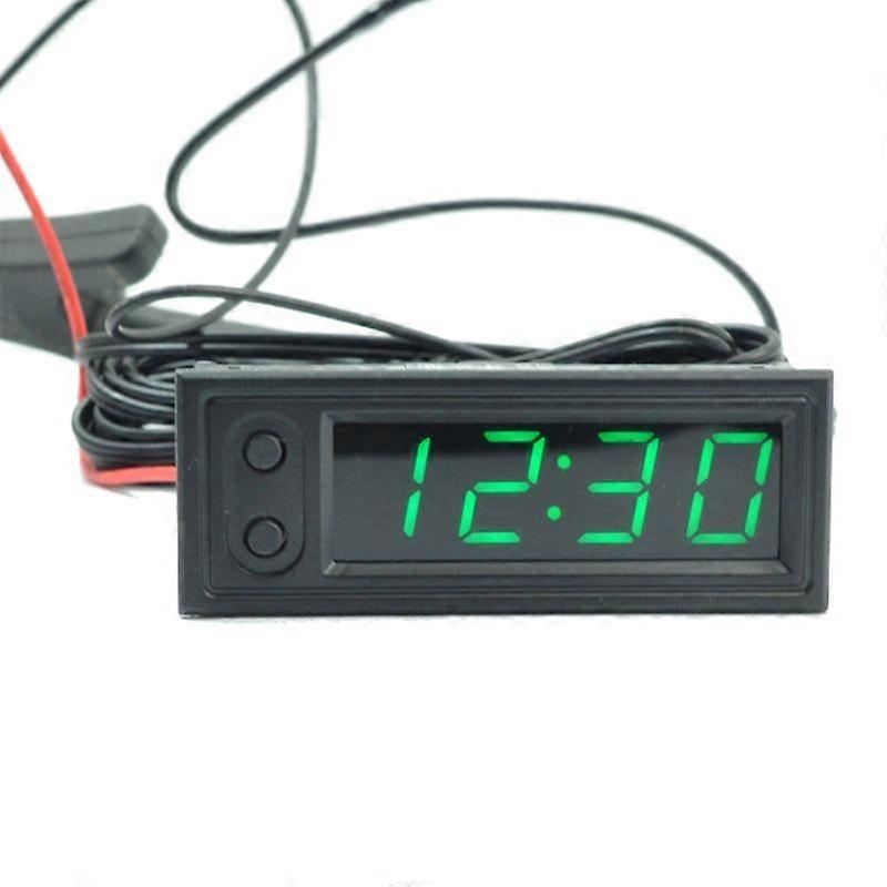 Thermometer Voltmeter Car 12V 3 in 1 Gauge Electronic Clock LED Digital Display