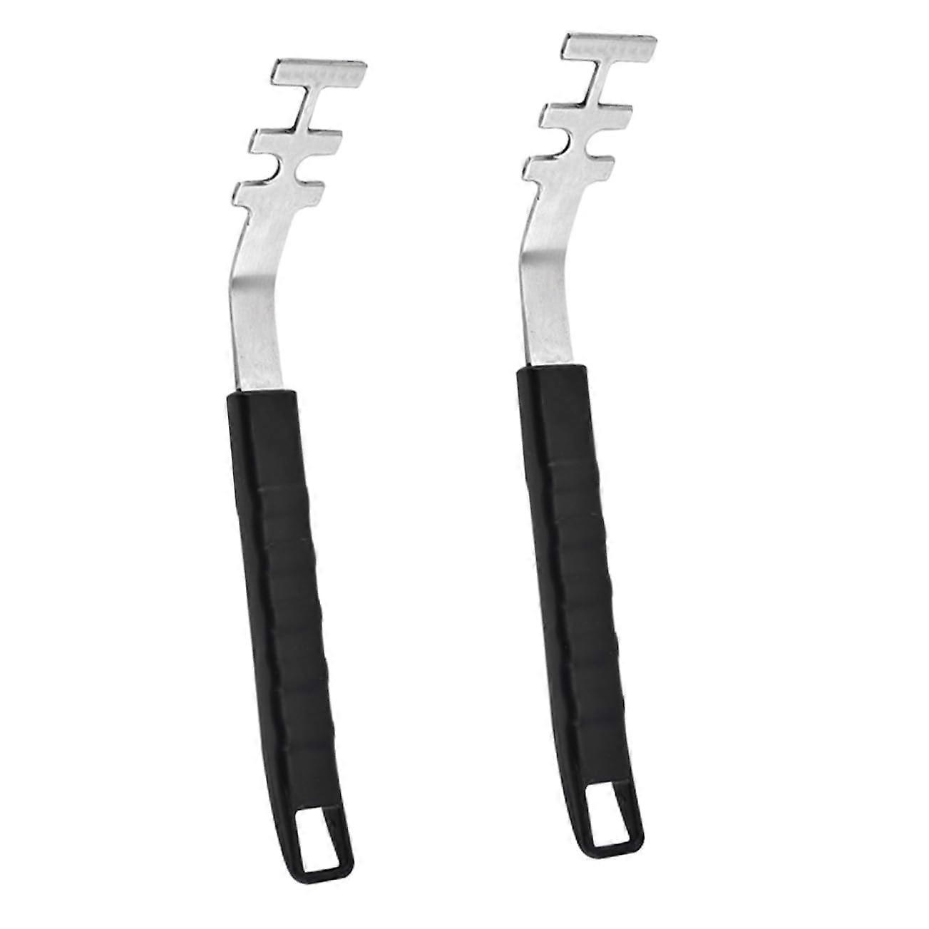 Stainless Steel Grill Grids 2-Piece Set With Grate Lifters Barbecue Tool For Gas And Charcoal Grills Easy Handling