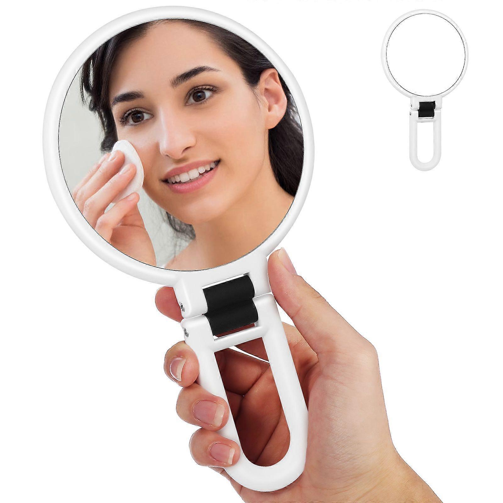 Handheld Mirror Double Sided Makeup Mirror Magnification Mirror Foldable Desktop Mirror Portable Mirror Cosmetics Mirror