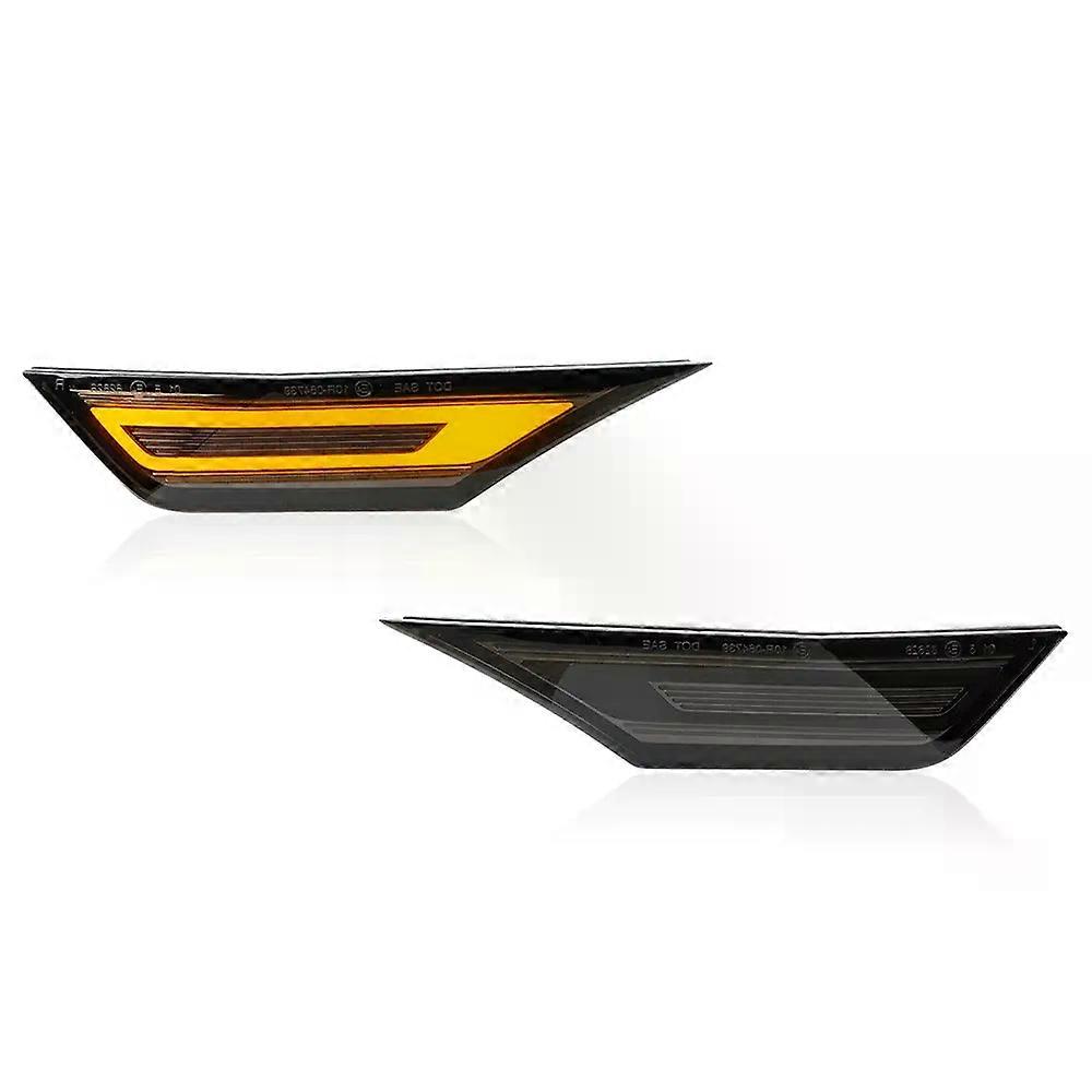Smoked Civic Side Marker Light Replacement compatible for 2016-2021 10th Honda Civic FC FK Type R Amber Bumper LED Fender Side Marker Light