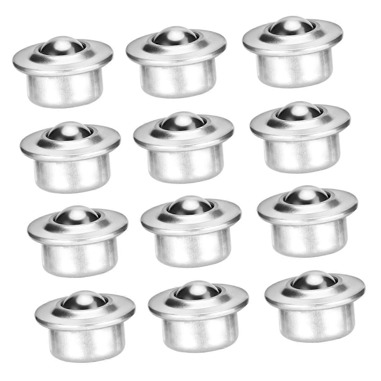 12pcs Stainless Steel Ball Bearings Caster Wheels 360-Degree Rotation Heavy-Duty Rollers for Easy Transfer