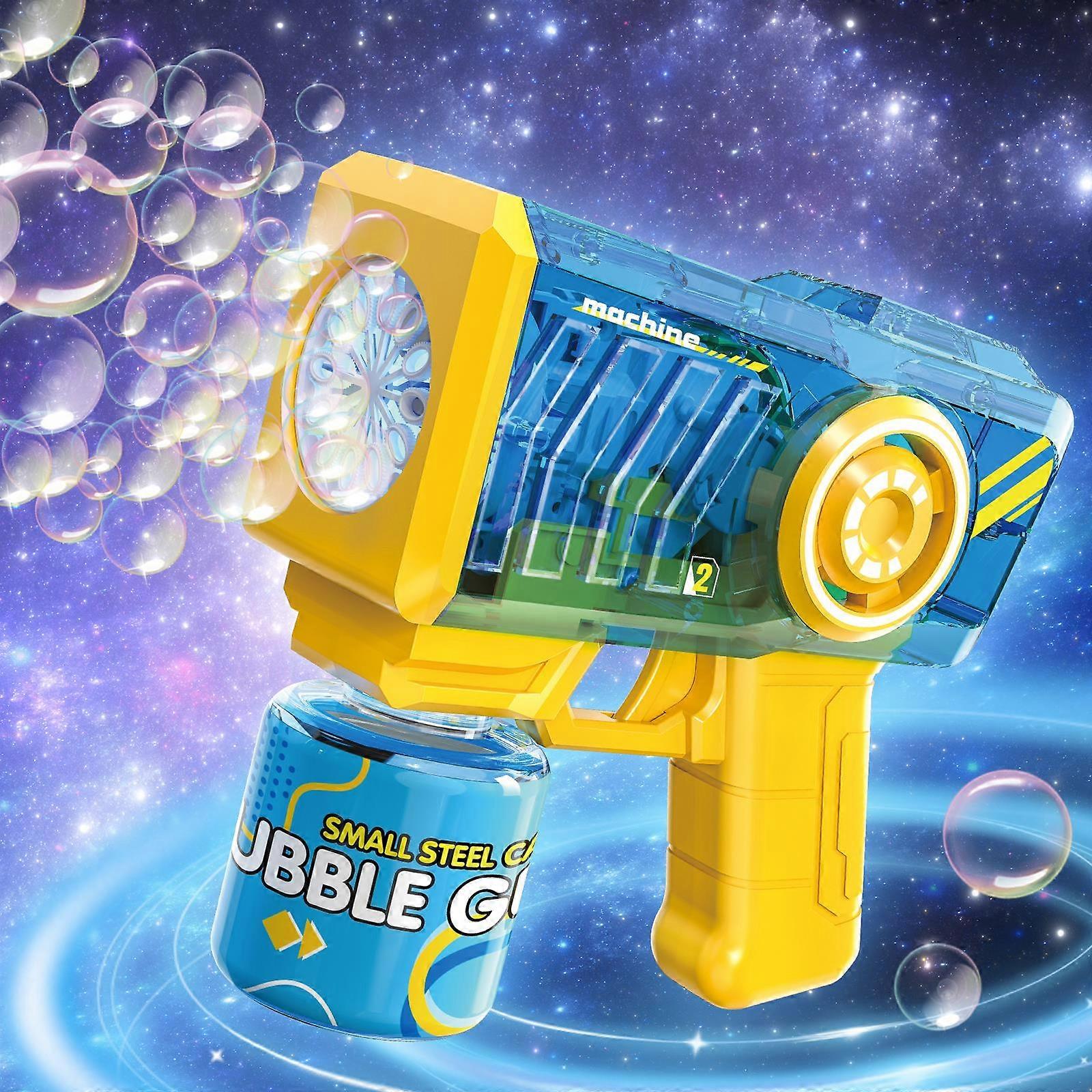 Electric Light-Up Bubble Machine – Transparent Automatic Bubble Blower with Colorful LED Lights