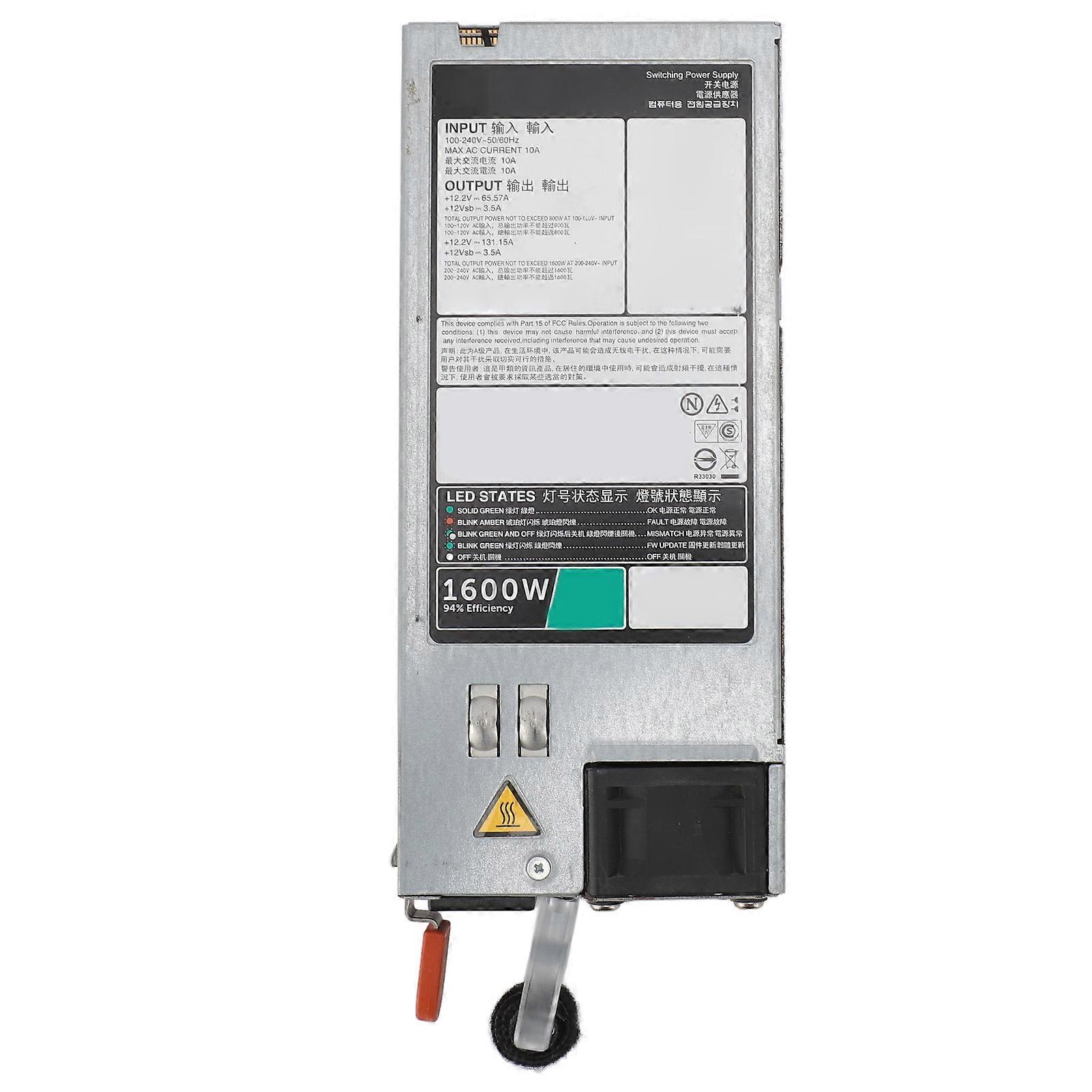 Server Power Supply for DELL R530 T630 R740 95HR5 Plug and Play 1600W EPP Power Supply with Cooling Fan