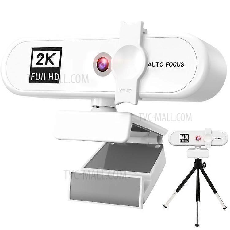 2K Full HD Auto Focus USB Computer Laptop Camera Live Streaming Video Conference Webcam with Built-in Microphone