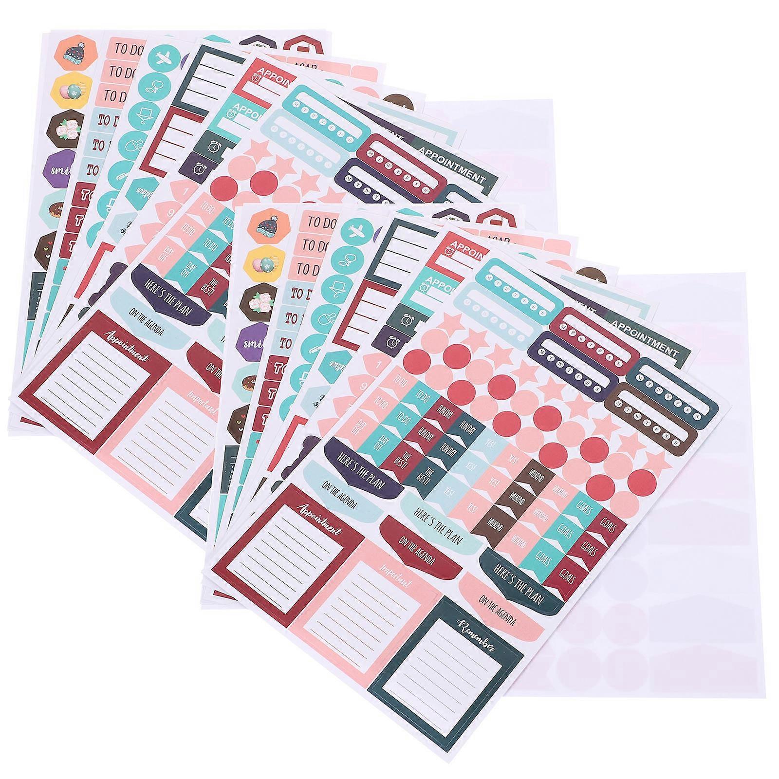 16 Sheet Multi Function Planner Stickers for Creative Scrapbooking, Journaling and Organization – Versatile Crafting Material for Personal Use