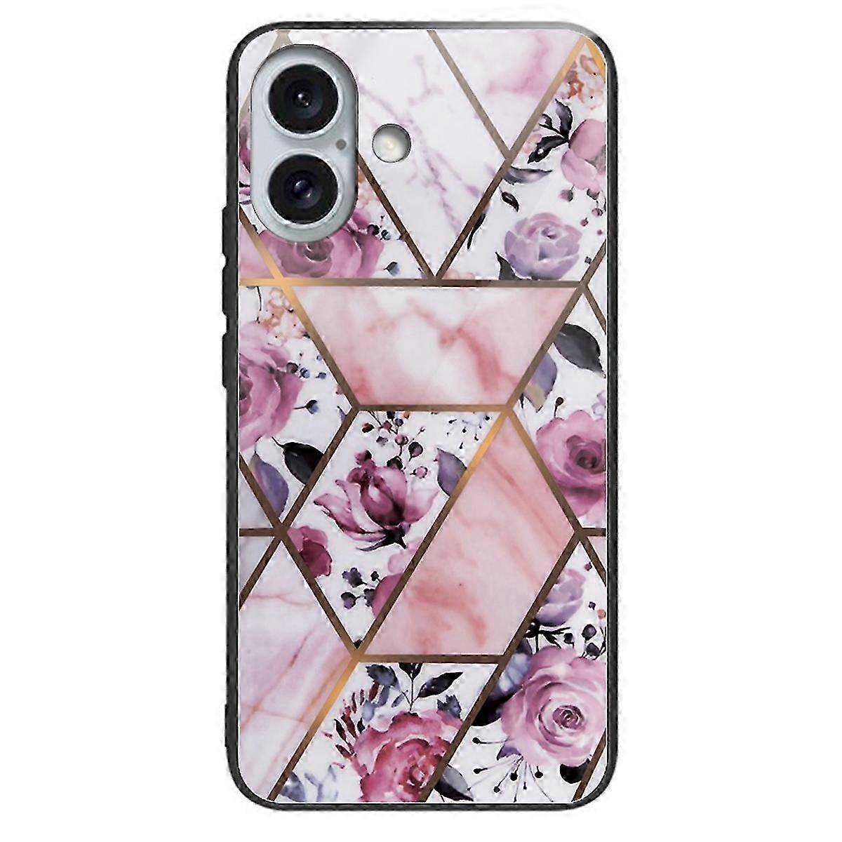 Shockproof Tempered Glass + TPU Phone Cover for Compatible Devices with a Marble Pattern