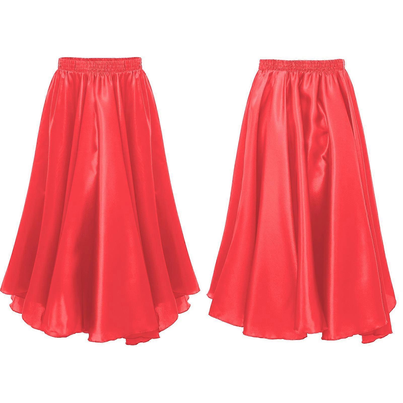 Kids Girl Long Full Circle Ballroom Dance Skirt Flamenco Cha Cha Latin Rumba Samba Maxi Skirt Dancewear