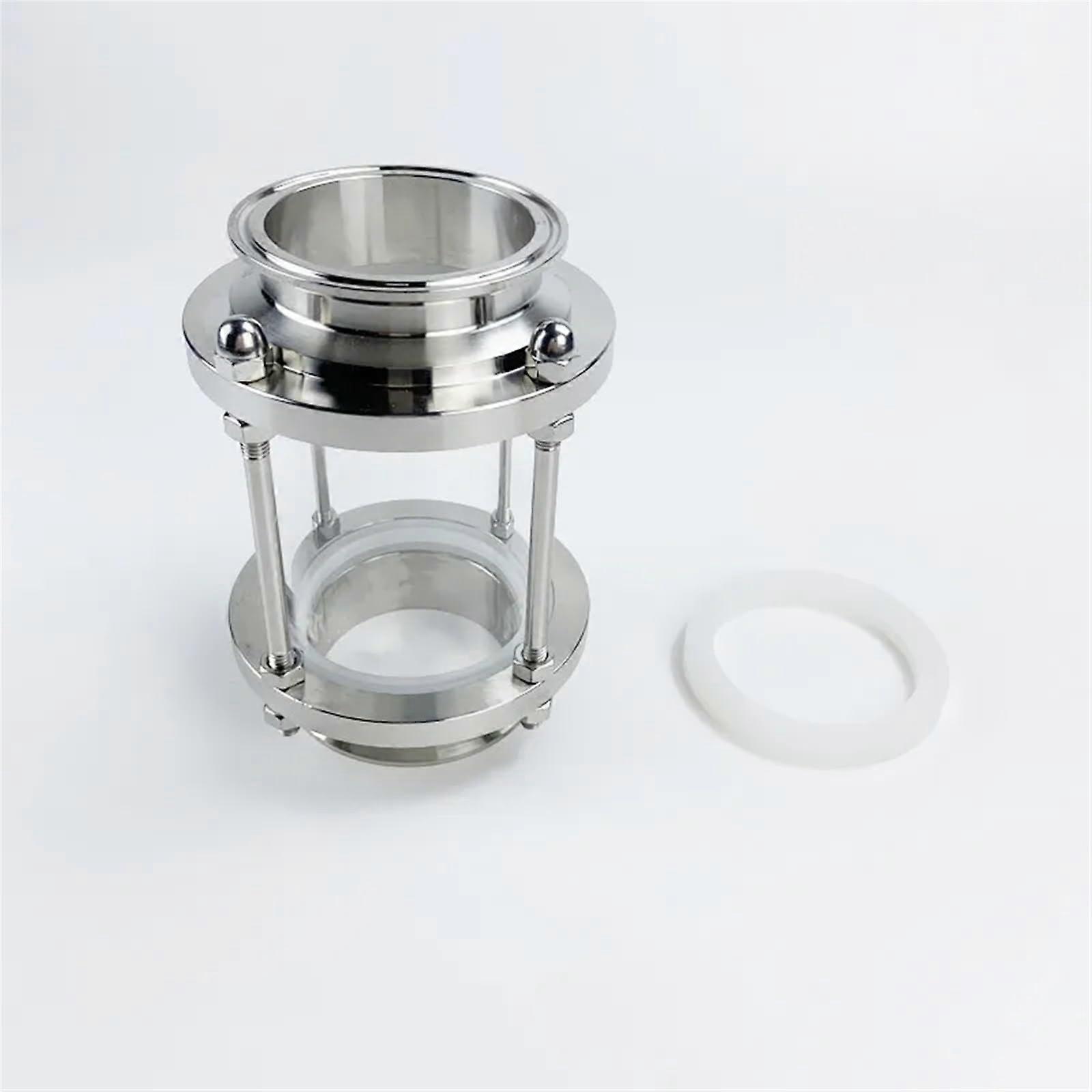 Water Flow Sensor 2' (OD64mm) Tri Clamp Sanitay Flow Sight Glass Diopter with Dual Card Slot for Bubble Board Set for Distillation,SS304
