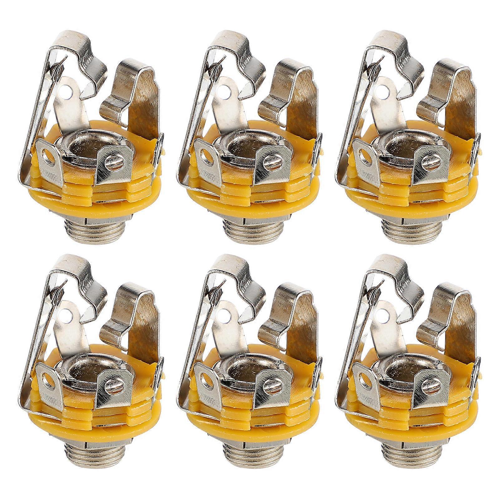 6pcs Audio Socket Guitar Jack Replacement for Electric Bass – Durable, Noise Reducing, Easy to Use, Compatible with Microphones and Headphones