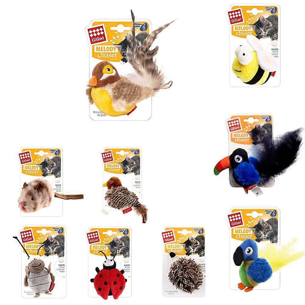 Potaroma Cat Toys Rechargeable Fluttering Bird Sparrow, Lifelike Chirping, Touch Activated Kitten Toy Interactive Cat Training Play