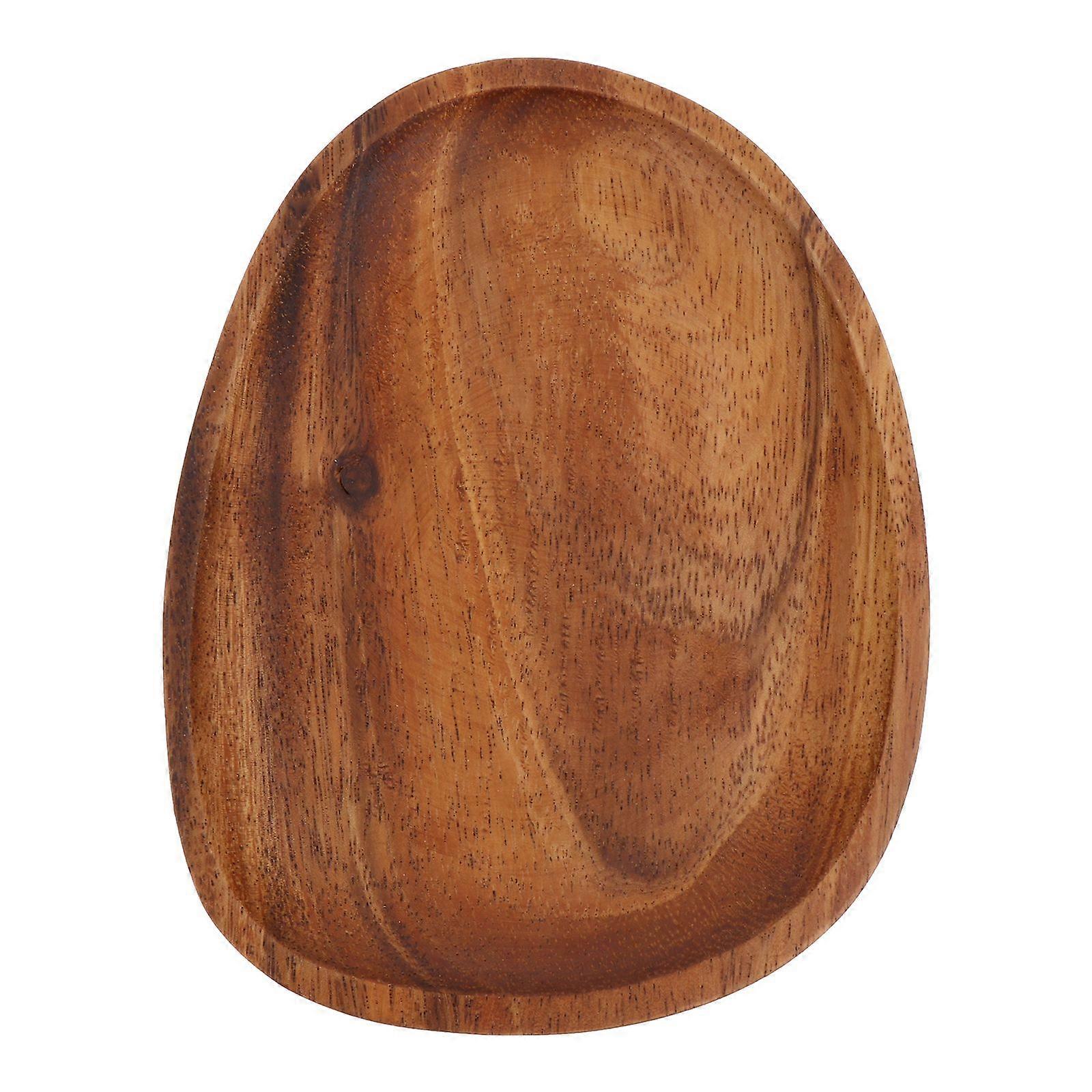 1pc Creative Refreshments Dish Walnut Snack Plate Irregular Food Dish (Brown)