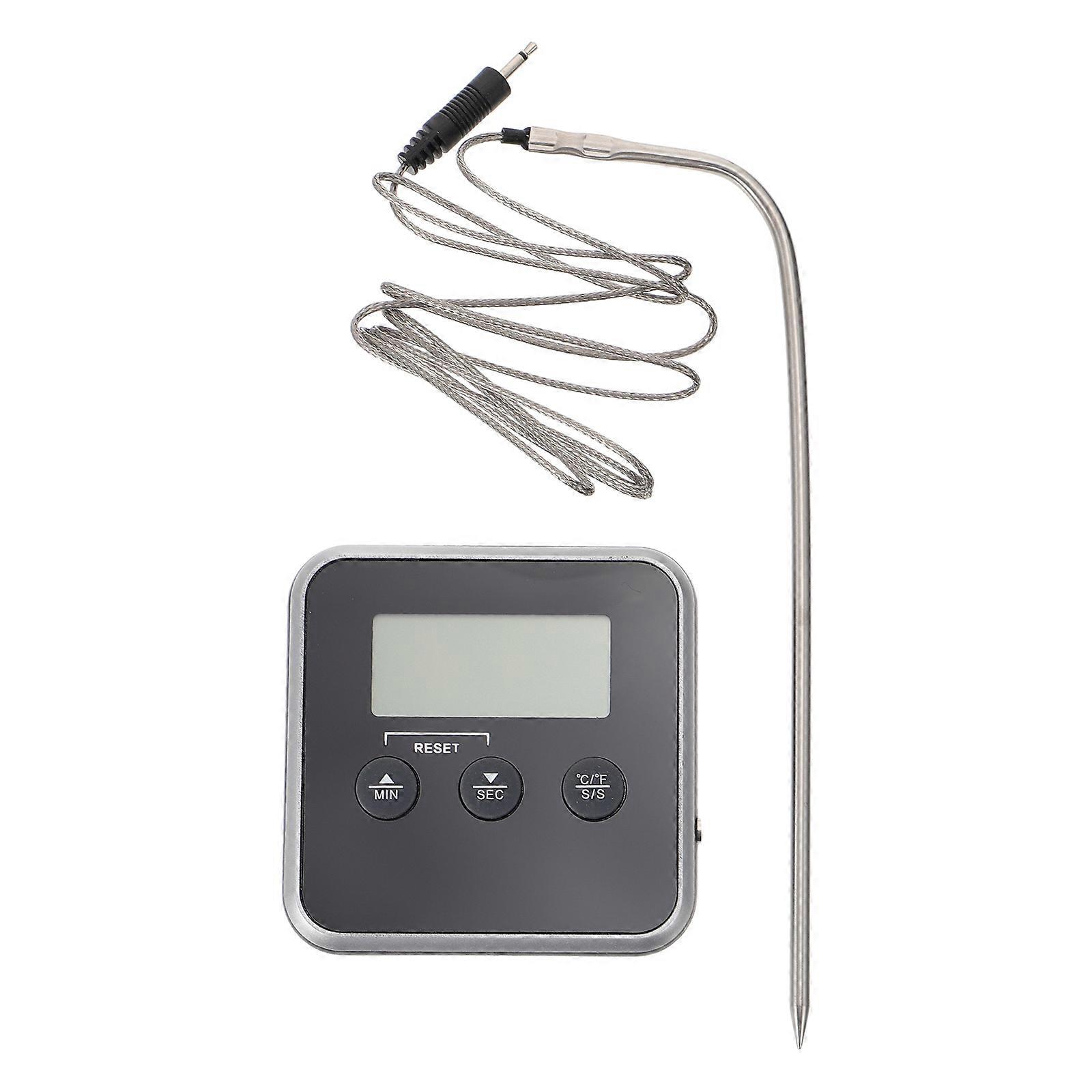 Barbecue Grilling Accessory Bbq Thermometer Measurement Magnetic Fixation Rectangular Shape 1Pack