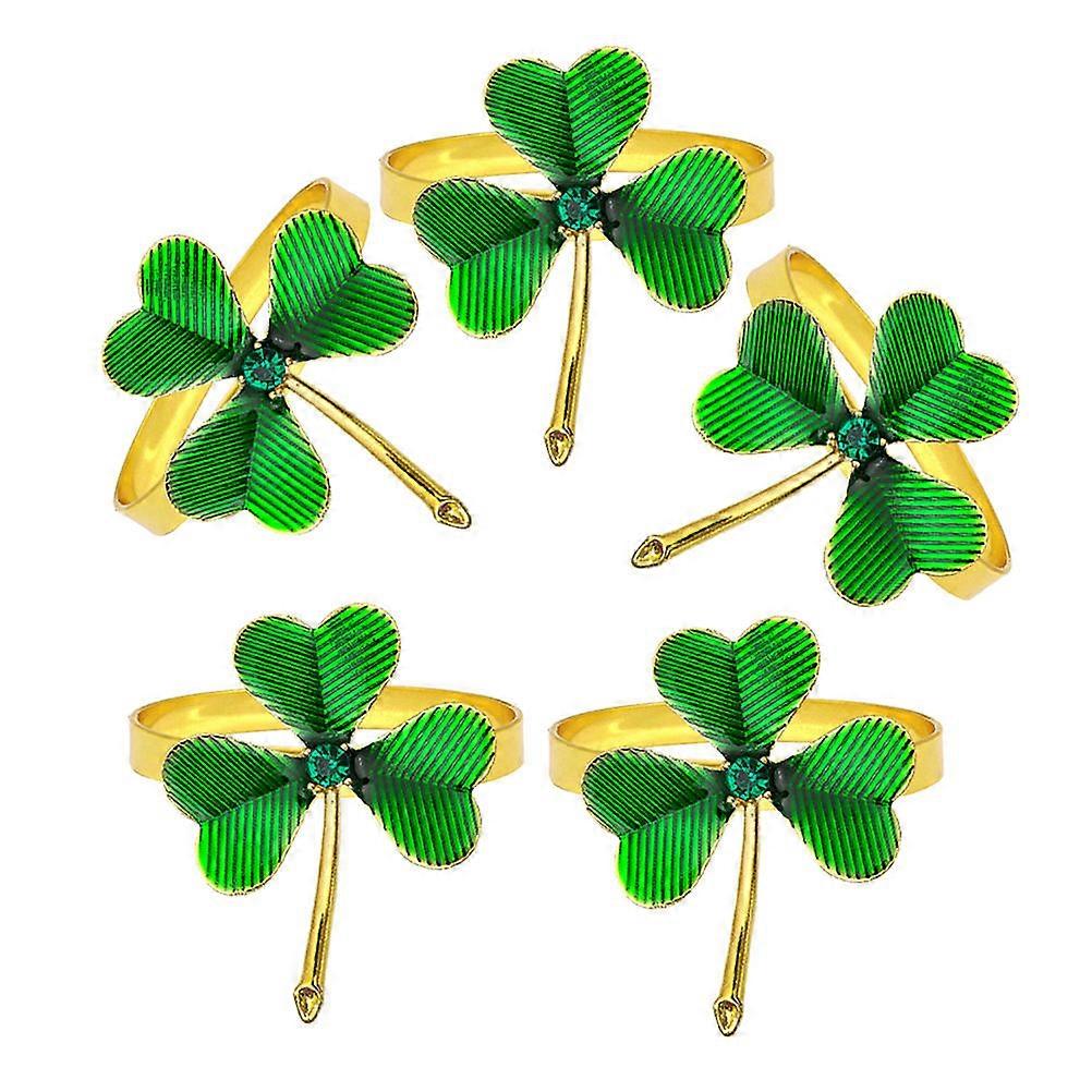 Napkin Clasps Shamrock Shaped Table Decoration For Holidays And Dinners 5.00X4.50X4.00CM 6Pcs