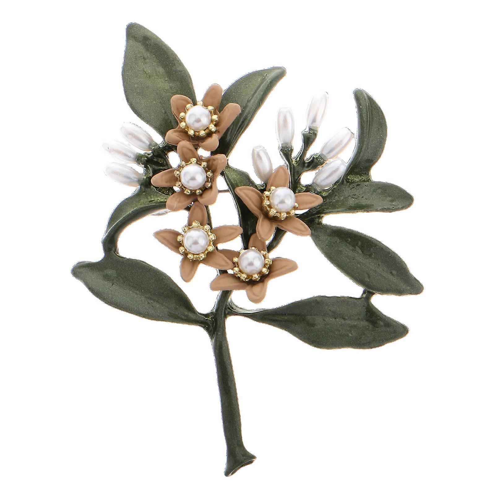 Artificial Flower Label Pin Stylish Brooch For Parties And Suits Light Green Elevate Style 7.10X5.40X1.70CM 1Pack