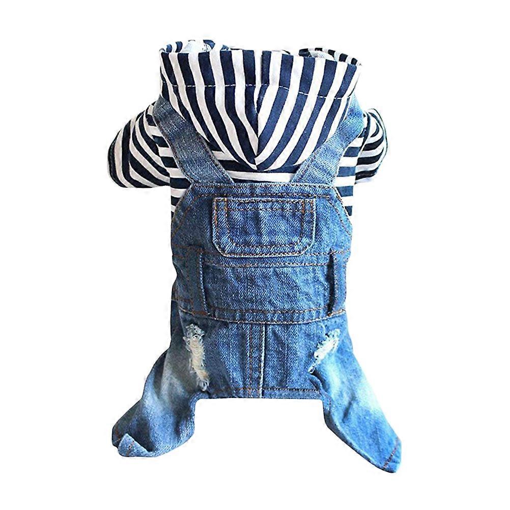 Braces Cowboy Style Dog Coat Photo Taking Comfortable Texture Blue XS 1Pcs
