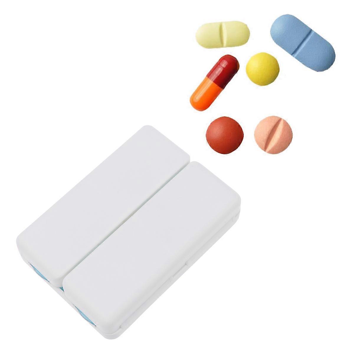 Portable Pill Case Mini White Storage Case for Easy Clean Pill Classification