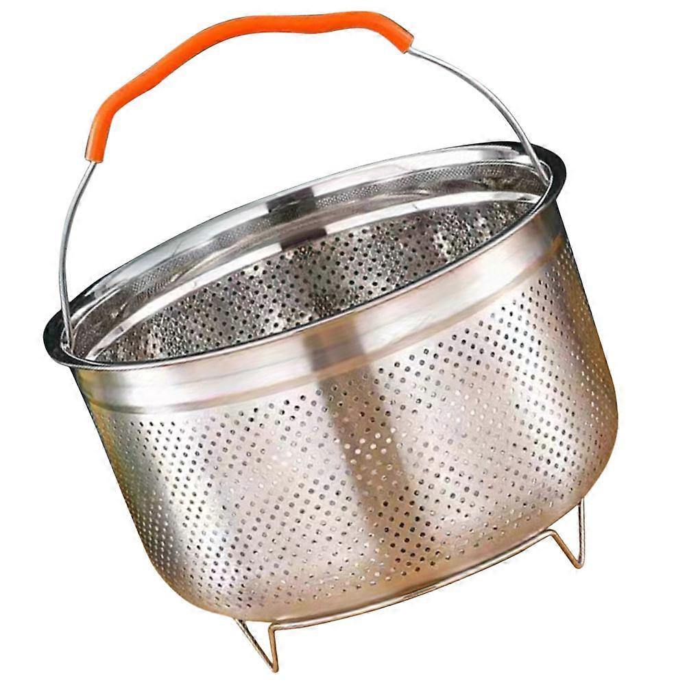 Multi-Functional Steamed Rack Metal Steamer Kitchen Appliance Accessory for Cooking Silver Round Shape Quick Steaming 1Set