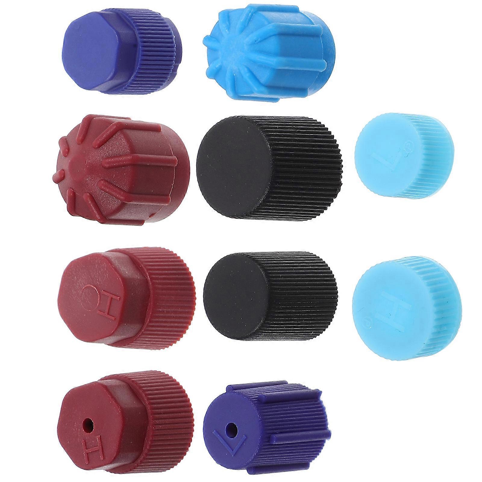 Valve Cap Air Conditioning Valve Caps Car Air Conditioning System Assorted Color 1.50X1.50X1.50cm Prevent Impurities 10Pcs