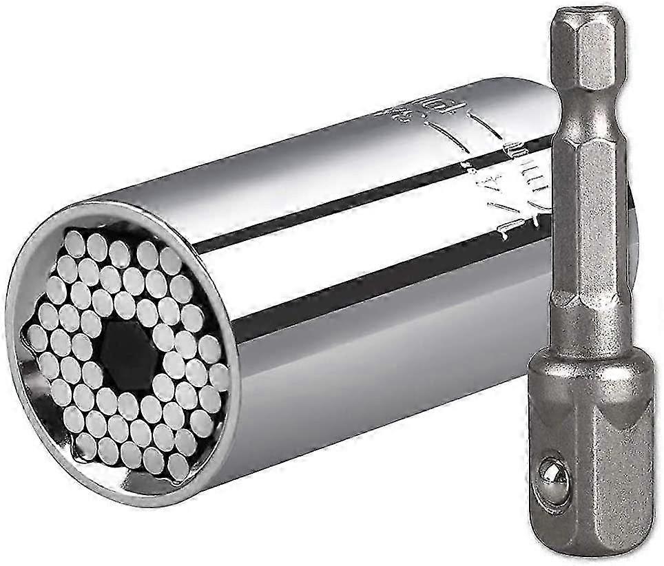 Universal Socket Wrench Set with Power Drill Adapter - Multi-Function Ratchet