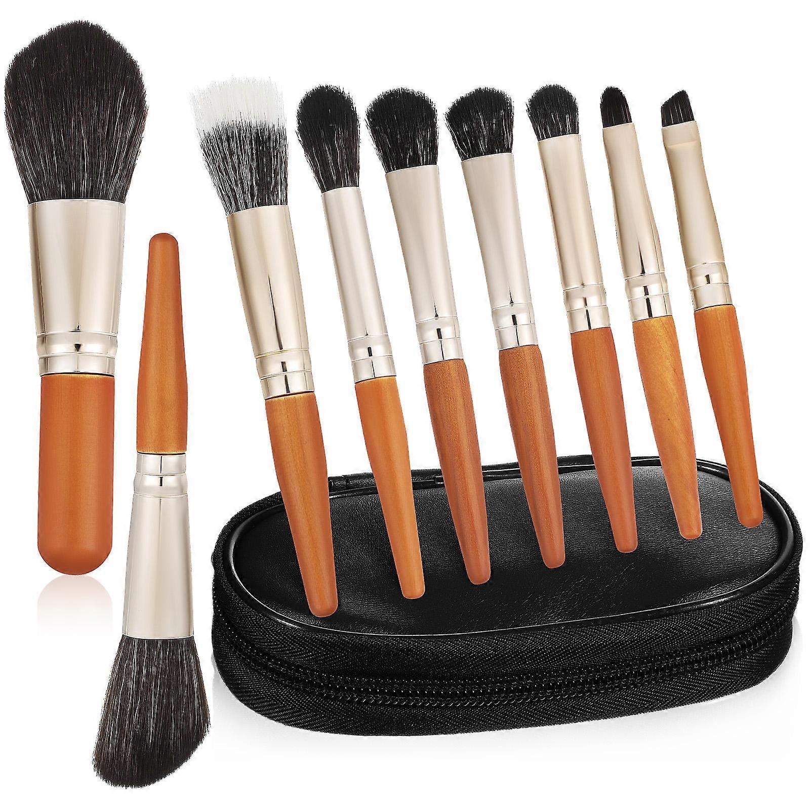 9 Piece Professional Makeup Brush Set with Storage Bag – Portable Travel Brushes for Foundation, Eyeshadow & Highlighting – Ideal for Home & Salon Use