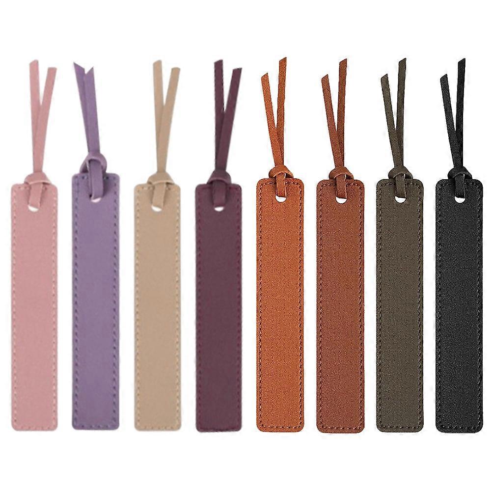 Men Bookmark Leather Bookmark Reading Aid Classic Style Bookmarks for Home Office 8Pcs