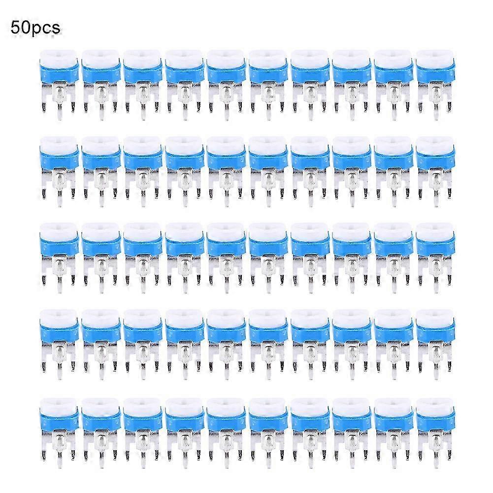 50Pcs Variable Resistor High Accuracy Horizontal Blue White Potentiometer 100-2000K(300K)