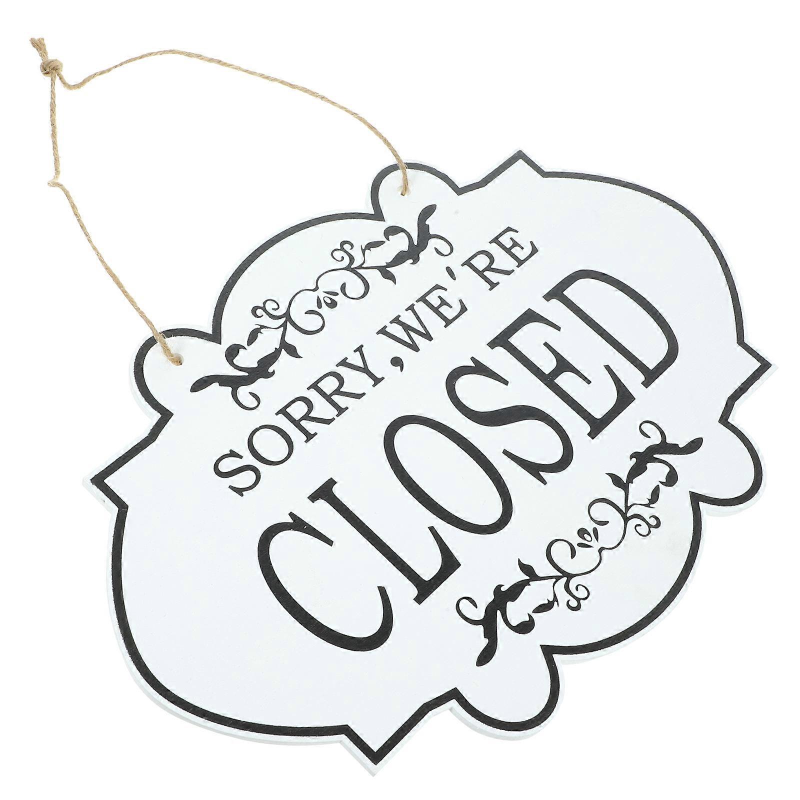 Hanging Open Closed Sign Wooden Rectangular Shape For Business Owners Indoor Outdoor Decorative 1Pack