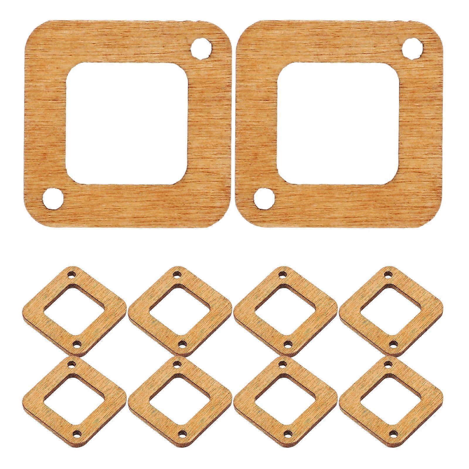 سحر القرط غير المكتمل قواطع القرط الخشبية DIY مادة القرط بني فاتح 2.20X2.20X0.20 سم ترصيع الأذن 50 قطعة