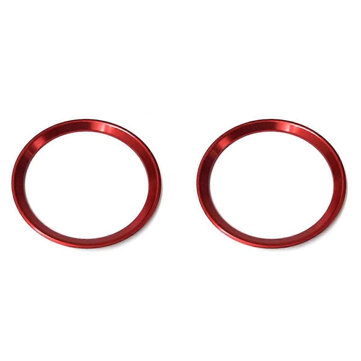 2X Red Steering Wheel Center Logo Decoration Cover Ring Trim for C E CLA GLC Class 2015+