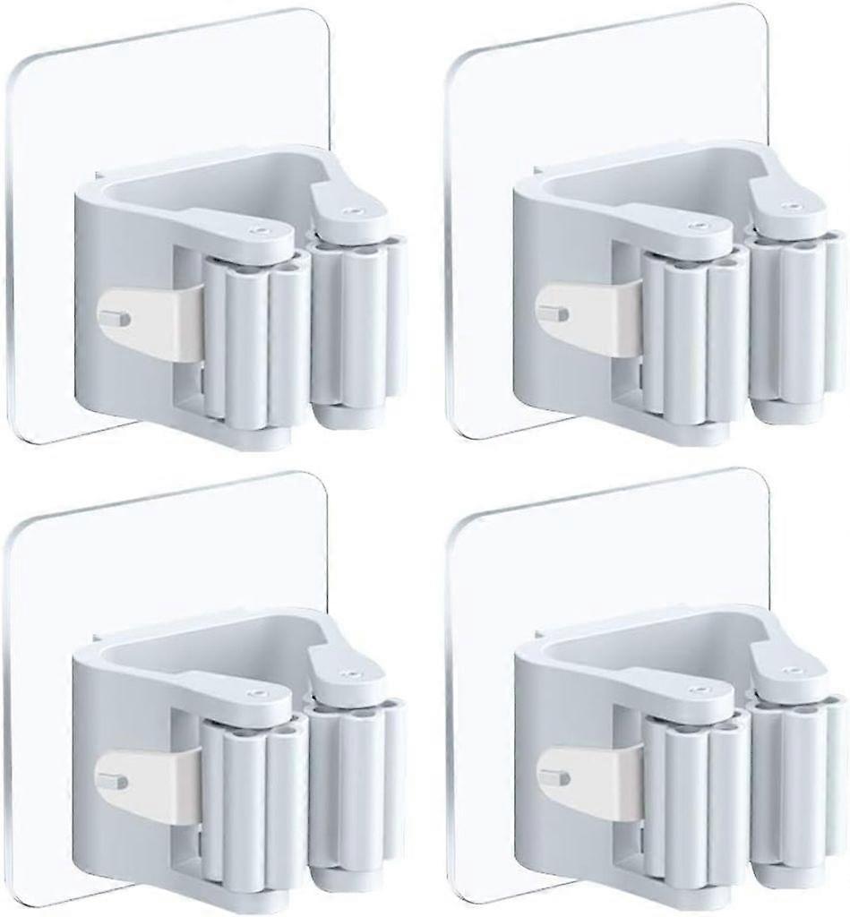4-Pack Self-adhesive Stainless Steel Tool Holder for Brooms
