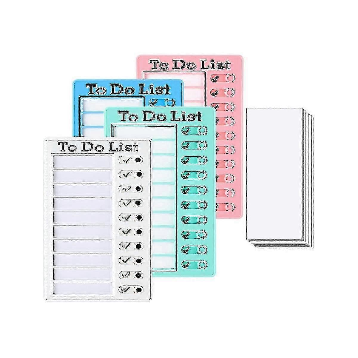 4pcs To Do List Board Dry Erase Memo List Board Chore Chart with 10 Dry Erase Sheets